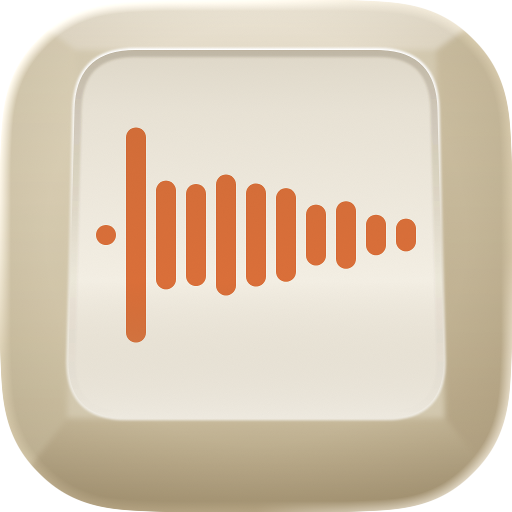 Thock It app icon: a cream keycap with an orange T and sound waves